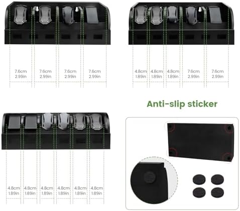 Large Adjustable Bamboo Belt Organizer Box, 6 Grids Belt Rack (Black) - Image 4
