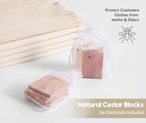 2-Pack Cashmere Sweater Storage Bags for Wool with Cedar Blocks, Beige - Image 5