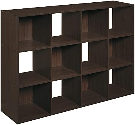 ClosetMaid Cubeicals 12 Cube Storage Shelf Organizer Bookshelf, Stackable, Vertical or Horizontal, Easy Assembly, Wood, Espresso Finish by Unknown