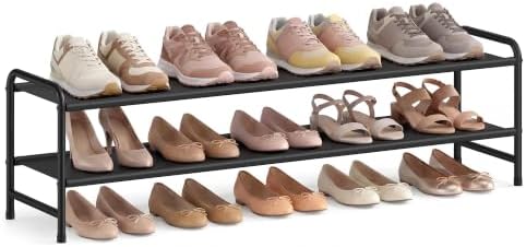 SONGMICS Long Shoe Rack, 2-Tier Shoe Organizer, Holds up to 15 Pairs by SONGMICS
