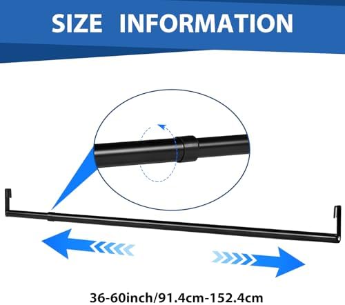 Threehoney Expandable Closet hanger Rod for Wire Shelf, 36-60 Inch, Black - Image 2
