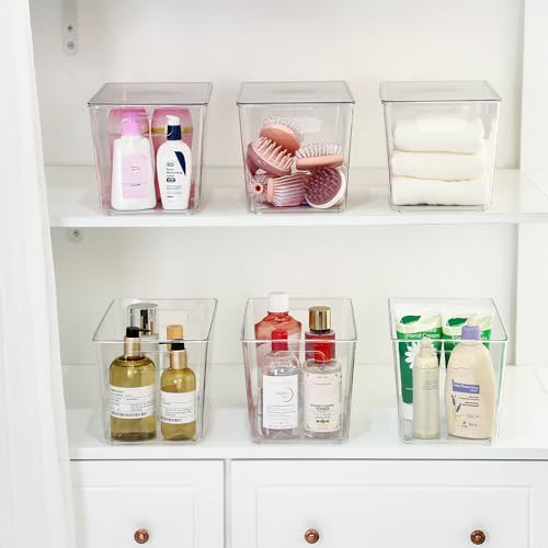 Vtopmart 8 Pack Clear Stackable Storage Bins with Lids and Handles, XLarge - Image 5