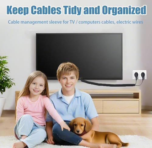 1 inch Cord Protectors from Pets No Chew, 10ft Wire Protector Cord Covers for Pets, Flexible Cable Sleeve Cord Management for TV Computer Wires - Image 4