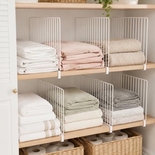 Baluue Shelf Dividers for Closet Organization, Clip On Shelving Separators for Wood Shelves Purse Organizer for Closets Sweater Clothing and Linen Storage 20 X 11. 8 Inch - Image 5
