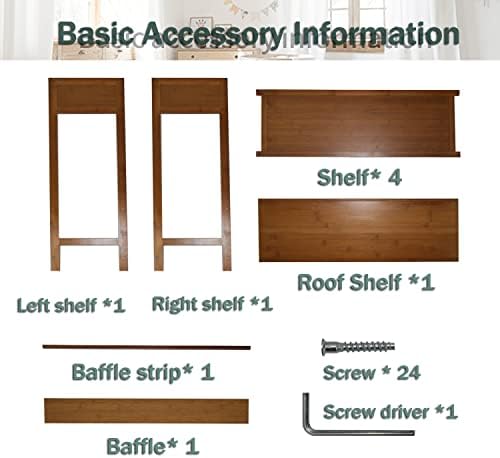 latifolia Shoe Rack, 5-Tier Bamboo Shoe Rack (Nature, 39.40''L) - Image 6