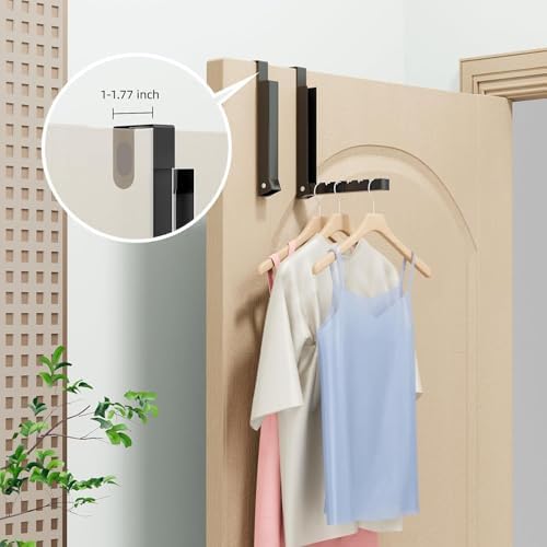 BAKON 2-Pack Over The Door Hanger Foldable Clothes Drying Rack, Collapsible Hanging Coat Rack for Laundry Room & Bedroom, Space-Saving Compact Foldable Portable Clothing Hanger Hook,Black - Image 3