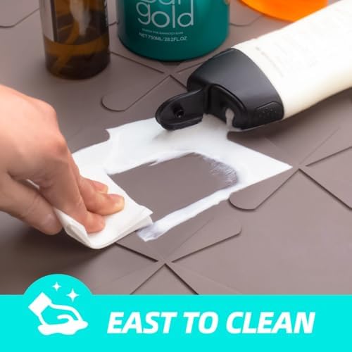 SIKADEER Waterproof Under Sink Mat 22" x 22" Silicone Mat Cabinet Protector - Image 6