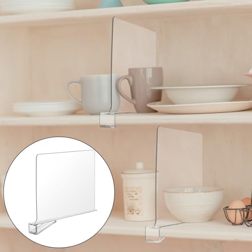 Boao 8 Pcs Shelf Dividers for Closet Organization Acrylic Clear Shelf Divider Purse Organizer Handbag Separator Bookshelf Divider for Closet Bedroom Kitchen Office Cabinet Bathroom - Image 5