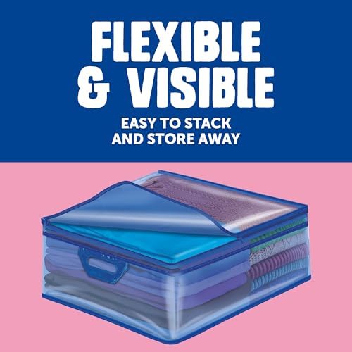 Ziploc Flexible Totes, Large Size, 10 Gallon, 2 Count Organizing Tote with Zipper and Built‑In Handles, Flexible & Stackable Clothing and Home Storage Bag - Image 5