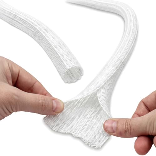 Electriduct 3/8" Hook Self Closing Wrap Around Sleeve - 25 Feet - White - Image 3