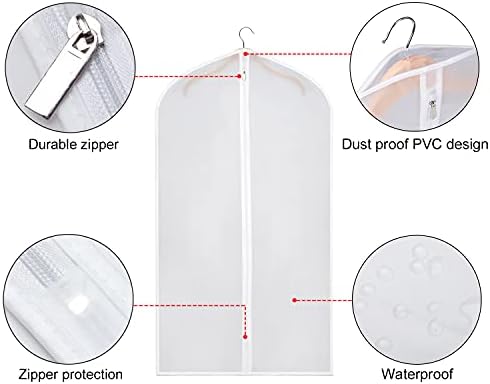 Zilink Hanging Garment Bag Suit Bags for Closet Storage and Travel, 6 Pack - Image 4