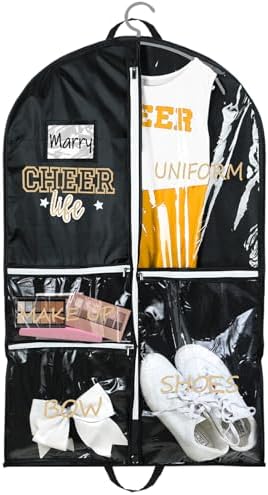 Blushtier 40" Cheer Uniform Garment Bag Cheerleading, Black,Gold by Blushtier