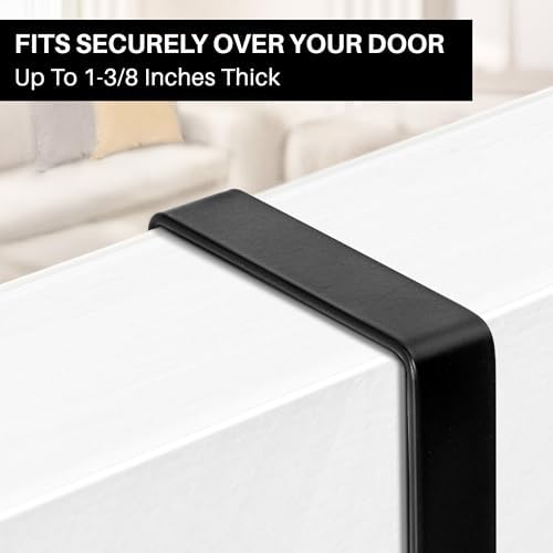 LYNK Professional® Home™ Over the Door Hooks - 18 Hook – Over the Door Coat Rack - Over the Door Hanger - Hanging Towels or Clothes - Bathroom, Bedroom, Laundry Room - Lifetime Ltd. Warranty, Black - Image 5