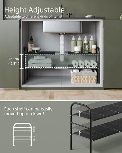 Under Sink Organizers and Storage,Expandable under cabinet organizer Shelf - Image 3