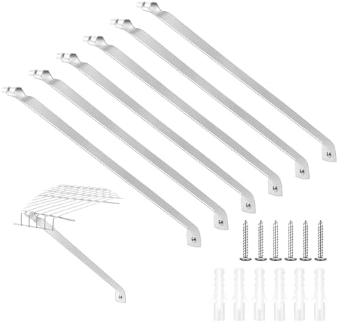 6 Pcs Wire Shelf Support Brackets, 20.5 Inch Wide Closet Shelving by Innconee