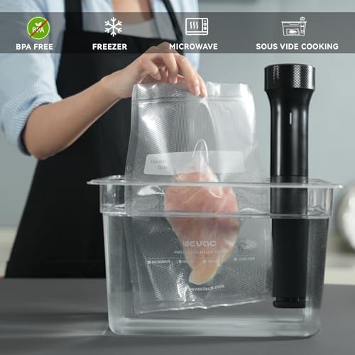 Wevac Vacuum Sealer Bags, 150 Gallon 11" x 16", and Quart 8" x 12" and Pint 6" x 10", 5 Liquid Block Bags & 5 Bone Guard Pieces, Heavy Duty for Food Storage, Sous Vide & Meal Prep - Image 4