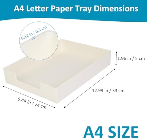 Paper Tray, 1-Pack Letter Tray, Desk Tray Organizer, Plastic A4 Letter-Size Printer Paper Holder, Rectangular Desktop Stackable File Mail Document Storage Container for Office Supplies School Home - Image 2