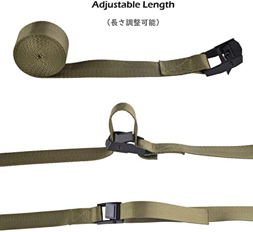 TRIWONDER Cinch Tie Down Strap Lashing Straps Heavy Duty Nylon Straps with Cam Buckles for Cargo, Trucks, Boat, Motorcycle,SUP, Kayak, Canoe, Trailer (1.5m, Green - 4 Pack) - Image 4