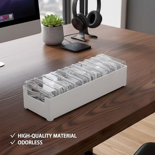 11 Case Cable Storage Box with Cable Straps and Label Stickers, Cord Organizer for Charging Cables, USB Wires, Earphones – Travel Cable Holder for Desk Drawer Organization (11 Cases + 11 Cable Straps) - Image 2