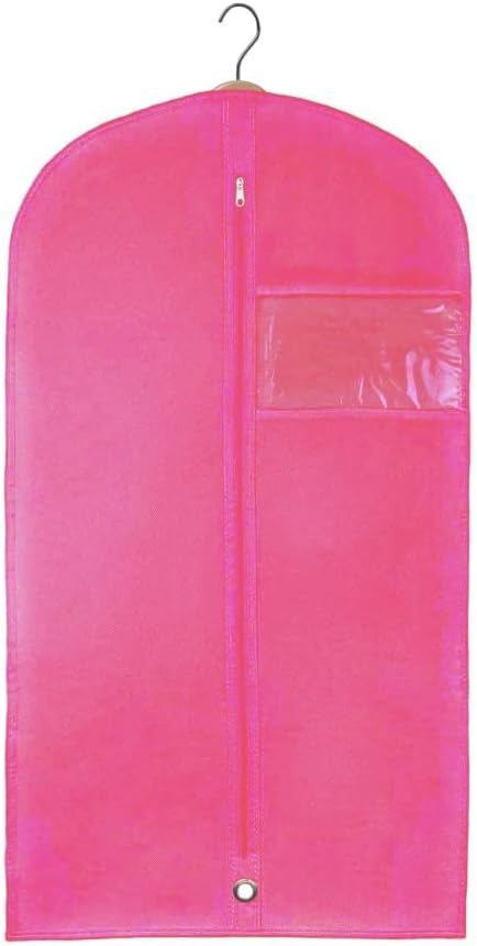 Kids Garment Bag with Clear Window, Hanging Clothes Storage Cover for Dresses, Suits & Dance Costumes, Breathable Travel Bag for Baby Toddler Child, 30" x 18", Pink, Pack of 1 - Image 2