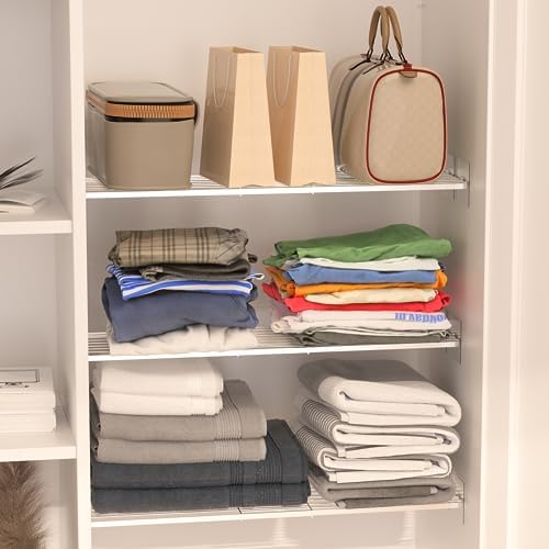 Closet Tension Shelves Expandable Cabinet Organizer Wire Shelf Metal DIY Divider Separator for Cabinet Wardrobe Cupboard Pantry Kitchen Bedroom - Image 4