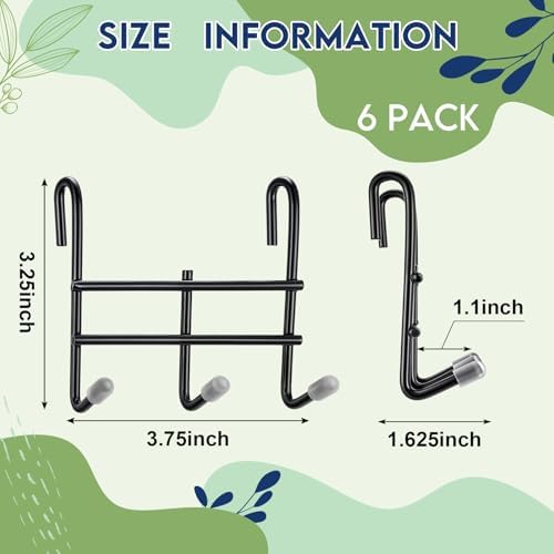 Teenyyou 6 Pack 3 Hook Attachment for Wire Shelving, Black - Image 3