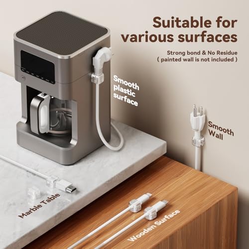 6Pack Cable Clips Cord Organizer for Desk, 360° Rotatable, Clear - Image 7