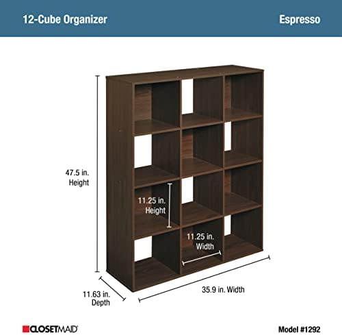 ClosetMaid Cubeicals 12 Cube Storage Shelf Organizer Bookshelf, Stackable, Vertical or Horizontal, Easy Assembly, Wood, Espresso Finish - Image 3