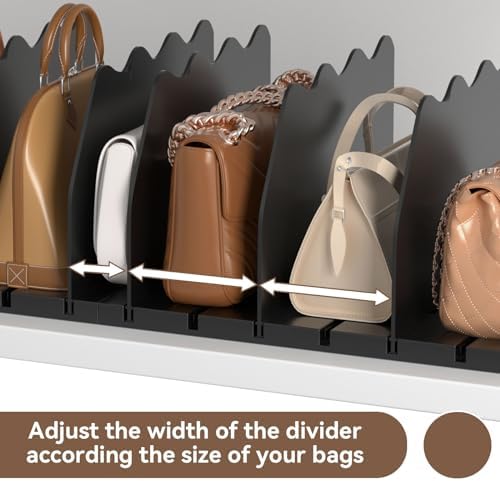 SOYO Adjustable Shelf Dividers for Closet, Purse Organizers for Bag, Black - Image 4