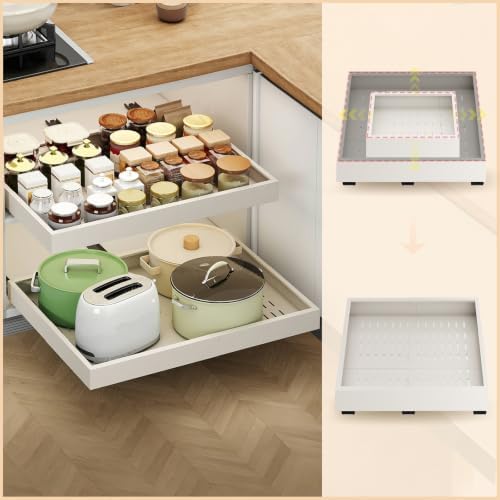 Fokyfok 2Pc Pull out Cabinet Organizer,16"-21"W,13"-17"D,Expandable by Fokyfok