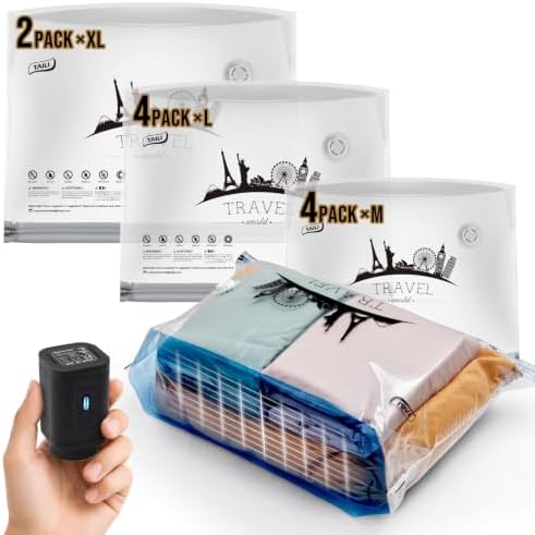 TAILI Vacuum Storage Bags with Cordless Pump, 10 Pack(4M+4L+2XL) by TAILI