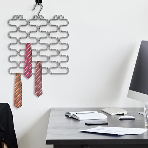 Deco Brothers Scarf Hanger for Closet, 23 Loop, Chrome - Image 4