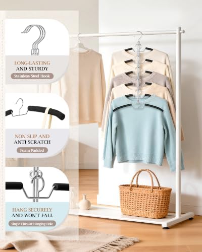 6 Layer Space Saving Shirt Hangers Multi Coat Hangers 4 Pack - Image 5