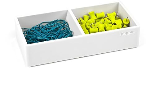 Poppin This & That Tray - Modular Desk Trays for Office Organization, Color-Coordinated Office Supplies for Desk (White, This & That Tray) - Image 2