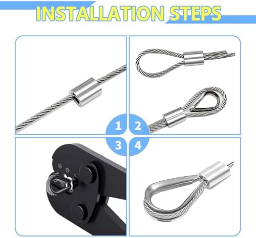 1/4 Inch Aluminum Crimping Loop Sleeve 1/4" 6MM Cable Ferrules Crimp Loops Sleeves for Wire Rope (Pack of 10Pcs) - Image 3