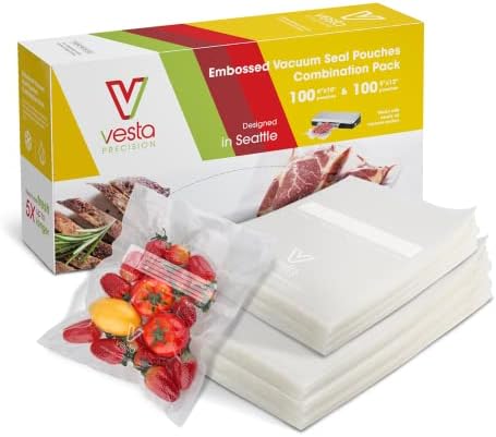 Vesta Precision 200 Count Vacuum Sealer Bags for Food, 8" x 12" & 6" x 10" by VVestaPrecision