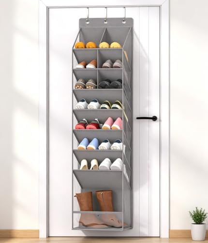 Over the Door Shoe Organizer for 16-20 Pairs, Gray by VERONLY