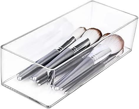 JessLab Acrylic Organizers, Bathroom Organizer for Drawer, Cosmetic Display Cases for Vanity, Countertop, Desk, Kitchen, and Makeup Storage, 1-Section by JessLab