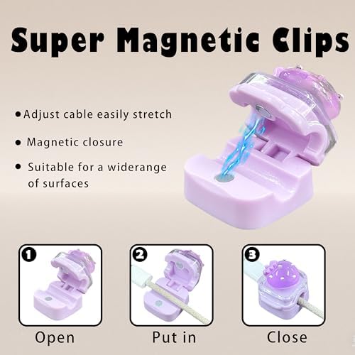9Pack Magnetic Cable Clips,Night-Glowing Cord Holder,Mix - Image 3
