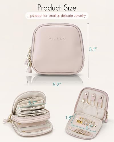 VLANDO 2-Layer Travel Jewelry Organizer for Rings,Earrings,Necklaces - Image 5
