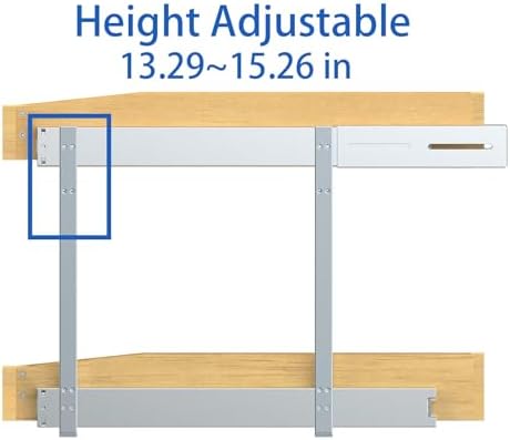2 Tier Pull Out Cabinet Organizer, 23"W x 21"D Solid Wood Heavy-Duty Base Bottom Assembly Slide out Drawer Shel Cabinet Organization for Kitchen, Pantry, Bathroom - Image 3