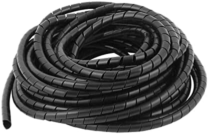 Spiral Cable Wrap - 9.8 Ft 5/8" Spiral Wire Wrap Cord Covers Bundle Sleeve Hose for Computer Electrical Wire Organizer (5/8 Inch-9.8Ft, Black) by ALLWIN