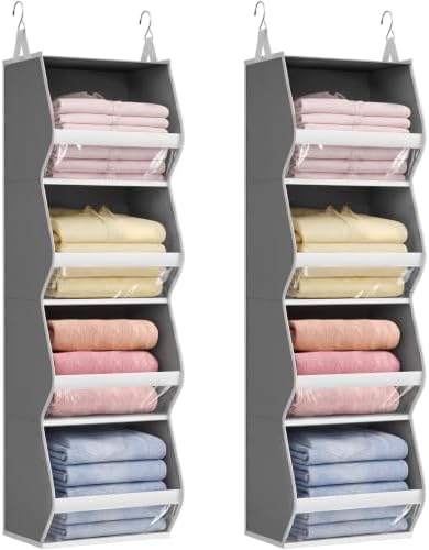 Lifewit Hanging Closet Organizer and Storage for Clothes, Gray, 2 Pack by Lifewit