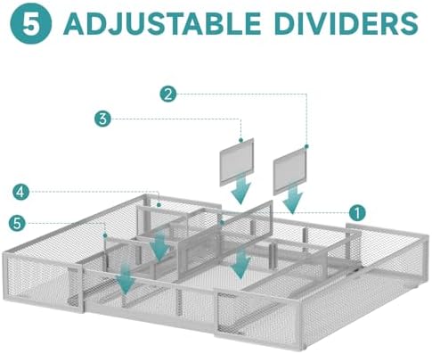 Expandable Desk Drawer Organizer, 10 Adjustable Compartments, White - Image 4