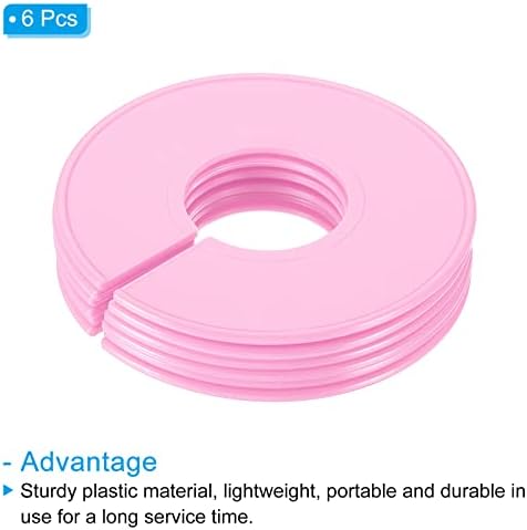 PATIKIL Clothes Dividers, 6 Pack Closet Clothing Rack Size Dividers Blank Labels Sorting Round Separator for Closet, Pink - Image 3