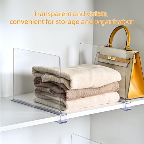Shelf Dividers，Vertical Purse Organizer for Closet，Thickened and Sturdy Shelf Organizer for Sweater, Shirts, Handbags,8" Tall x 11" (12 Pcs) - Image 4
