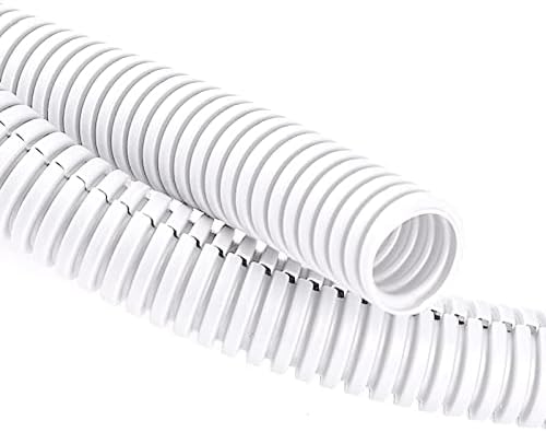 20FT 1/4in Wire Loom Split Tubing Auto Wire Conduit Flexible Cover White by ZhiYo