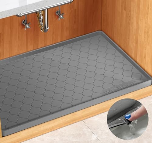 Winisok Waterproof Under Sink Mat 37" x 19", Silicone Mat, Dark Gray by Winisok