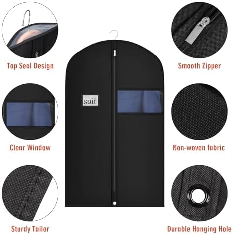 Univivi Suit Bags Garment Bag for Men Storage, 40 Inch, 10 Pack - Image 3
