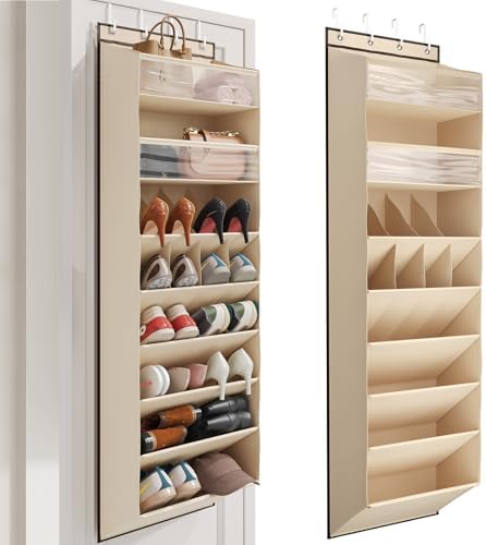 Mefirt XL Clear Over the Door Shoe Organizer for Closet Fit 25 Pairs by Mefirt